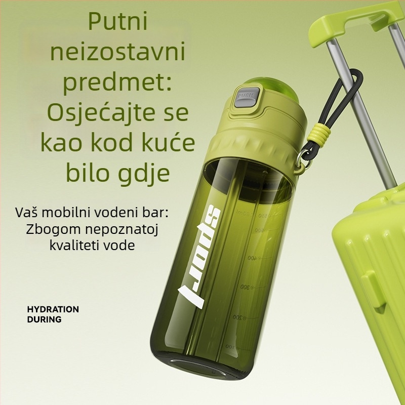 Ljetna čaša za vodu sa sprejem, velika kapaciteta, sportska čaša sa slamkom za muškarce