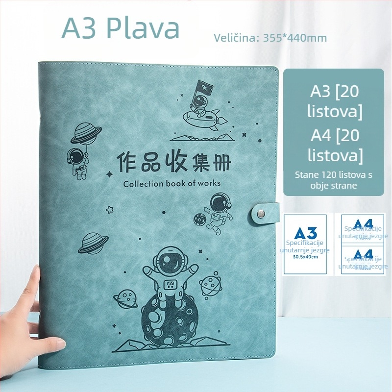 Dječji album za certifikate, format A3/A4, luksuzni kožni album za nagrade i dokumente