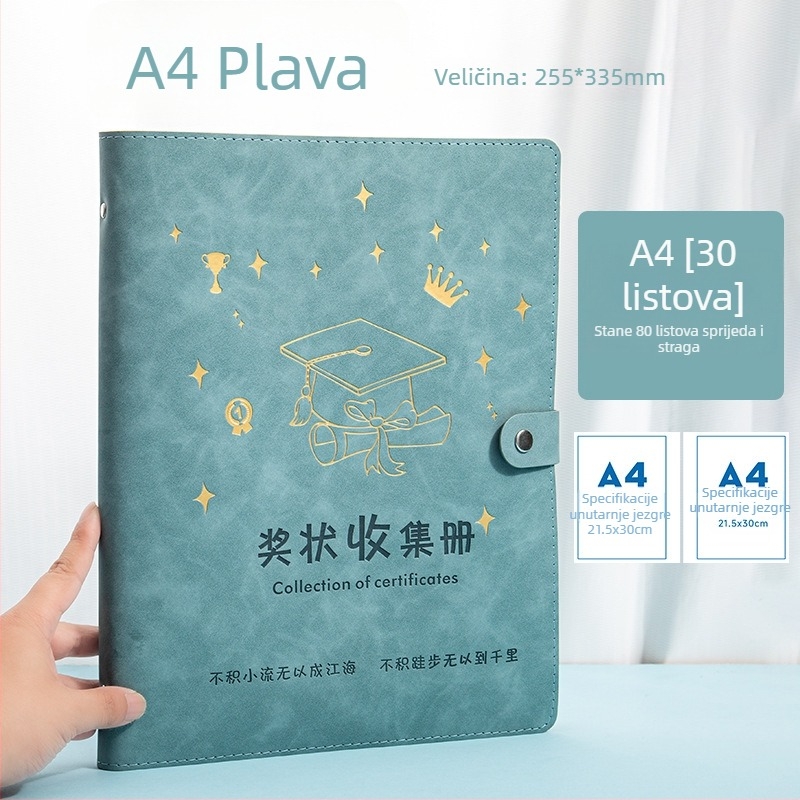 Dječji album za certifikate, format A3/A4, luksuzni kožni album za nagrade i dokumente