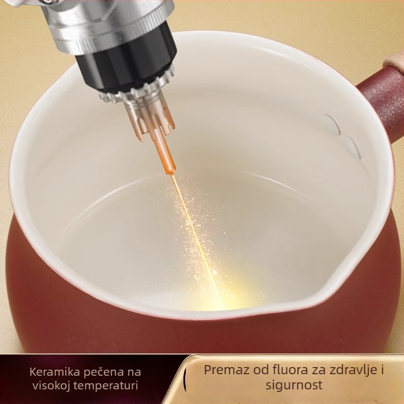 Keramična posuda za mlijeko s neprišljavajućim premazom, pogodna za zagrijavanje mlijeka i mliječnog čaja, mala posuda za dječju hranu, kompatibilna s indukcijskim pločama