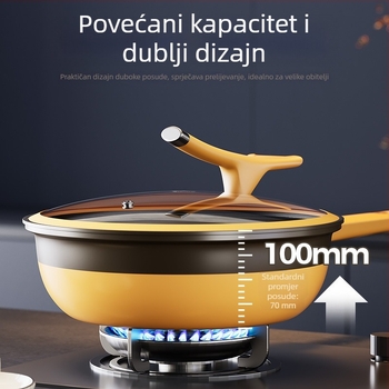 Titanij neprimjenjiva tava velikog kapaciteta za univerzalnu upotrebu na štednjaku