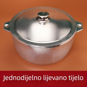 Lijevani aluminijski lonac, velikog kapaciteta, s neprijanjajući premazom, lonac za juhe s aluminijskim poklopcem