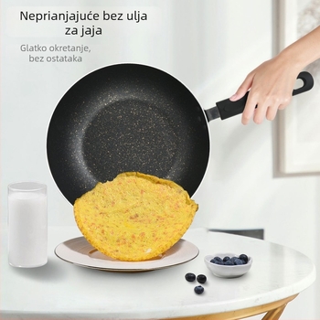 Aluminijska nezaljepiva tava boje Maifan kamen, za kućnu upotrebu, plosno dno, debela i duboka konstrukcija, veliki kapacitet