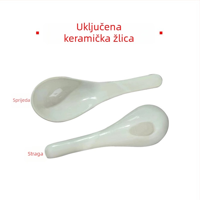 Kasarola od glinenog materijala za rižine rezance, otporna na visoke temperature, starinski stil, otvoreni plamen, s jednim dnom, neprijanjiva, kapacitet ispod 1 L