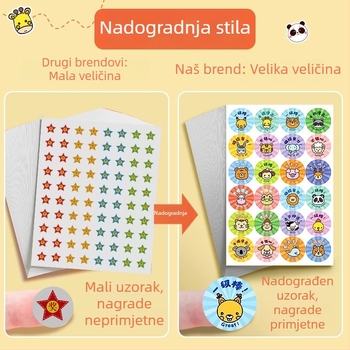 Dječje nagradne naljepnice za vrtić – slatke motivacijske naljepnice za poticanje samodiscipline, crtani motivi za dekoraciju