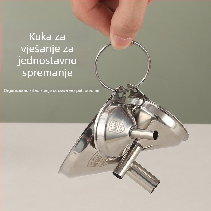 Mini lijevak od 304 nehrđajućeg čelika, mali promjer, kuhinjski lijevak za tekućine i vino