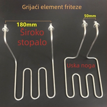 Električna grijaća cijev za fritu i pribor za grijanje cijevi za komercijalne fritze