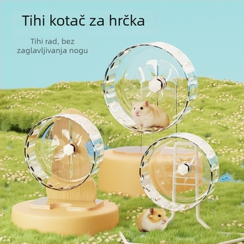 Kotač za hamstera sa stalkom, izuzetno tih, velika kućica s dekoracijama i kuglom za vježbanje