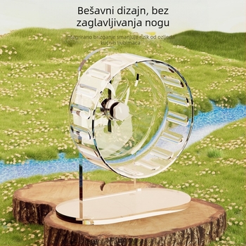 Kotač za hamstera sa stalkom, izuzetno tih, velika kućica s dekoracijama i kuglom za vježbanje
