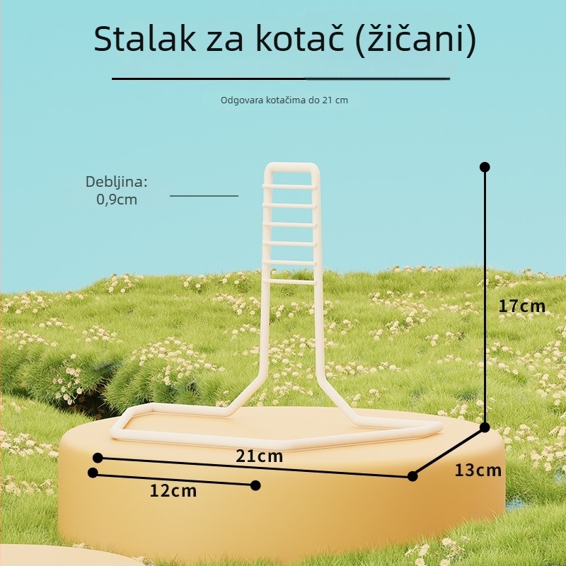 Kotač za hamstera sa stalkom, izuzetno tih, velika kućica s dekoracijama i kuglom za vježbanje
