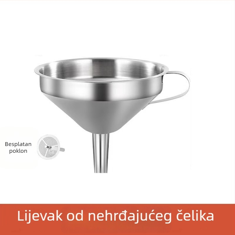 Nehrđajući čelični kuhinjski lijevak set za filtriranje džema i ulja te filtriranje vina – velike i male veličine