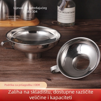 304 nehrđajući čelik, široko grlo, mali kuhinjski lijevak, lijevak za hranu, džem, ulje, kiseli krastavci