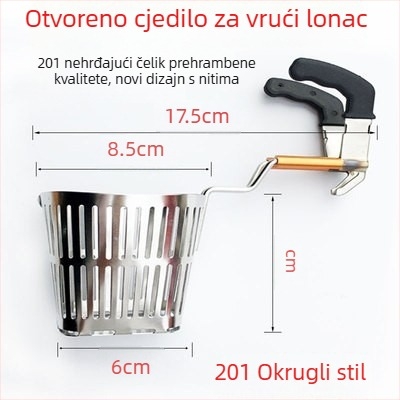 Sklopivi lijevak od nehrđajućeg čelika 304, za lonac, s cedilom i kukom