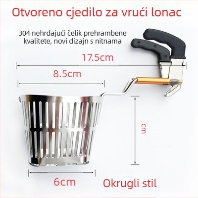 Sklopivi lijevak od nehrđajućeg čelika 304, za lonac, s cedilom i kukom