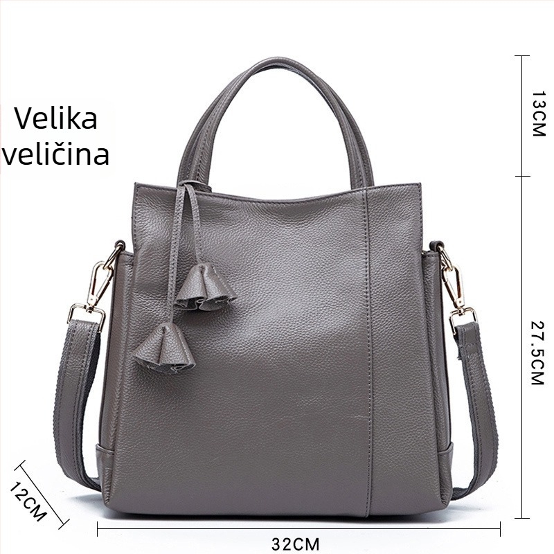 2026 nova modna ženska torbica od prave kože, srednje veličine, stil torbe tipa pismo, crossbody