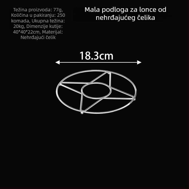 Nerđajući čelični podmetač za lonac, kružni toplinski izolacijski podmetač za stol, zaštita od opeklina