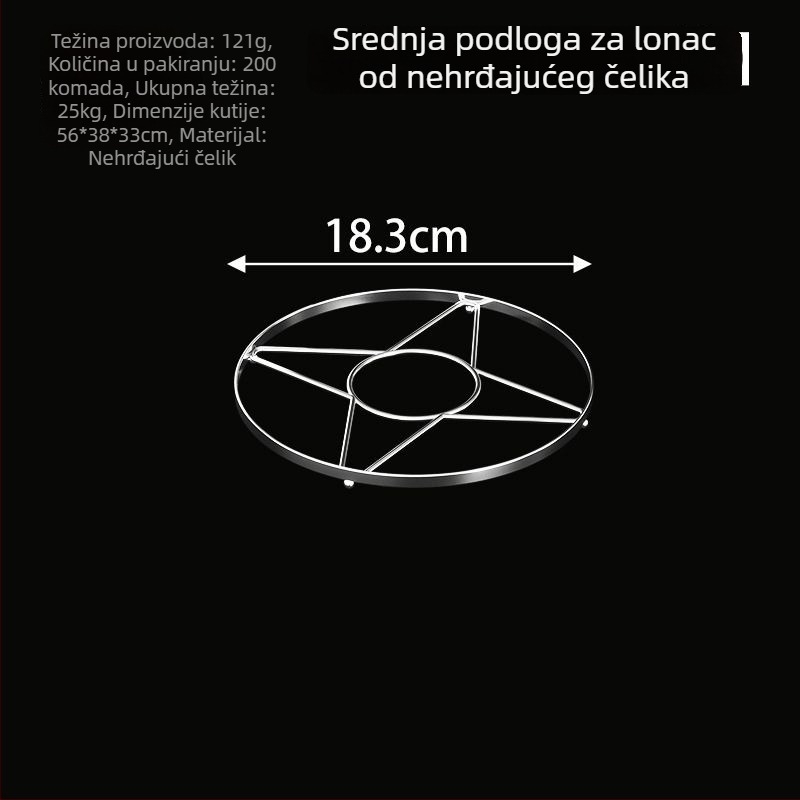 Nerđajući čelični podmetač za lonac, kružni toplinski izolacijski podmetač za stol, zaštita od opeklina
