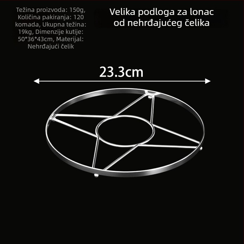 Nerđajući čelični podmetač za lonac, kružni toplinski izolacijski podmetač za stol, zaštita od opeklina