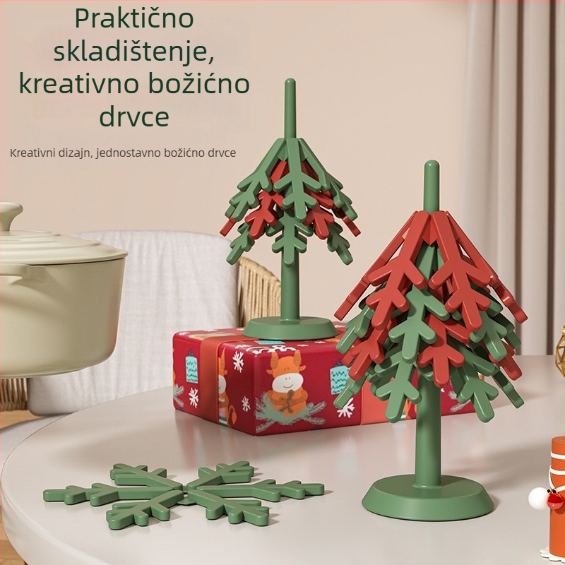 Silikonska podloška za stol, toplinska izolacija, zaštita od opeklina, podloga za zdjele, lonce i kaserole, božićno izdanje
