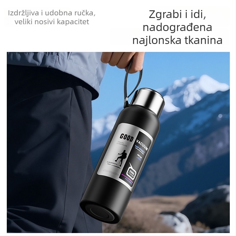 Muški termos za vanjsku upotrebu, kapacitet 1500 ml, unutarnji od 316 nerđajućeg čelika, odjeljak za čaj, vakuumska izolacija, pogodan za automobil, personalizirani dar