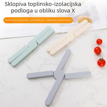 Silikonska podloga za hranu, sklopiva toplinska podloga u obliku X, za posuđe, trpezarijski podmetač i podmetač za čaše, protiv opeklina