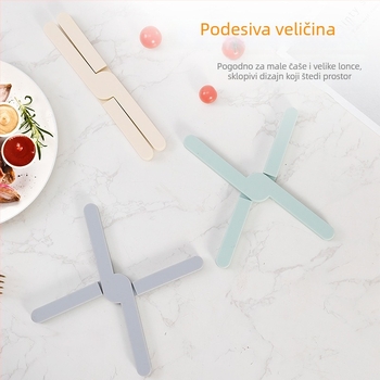 Silikonska podloga za hranu, sklopiva toplinska podloga u obliku X, za posuđe, trpezarijski podmetač i podmetač za čaše, protiv opeklina