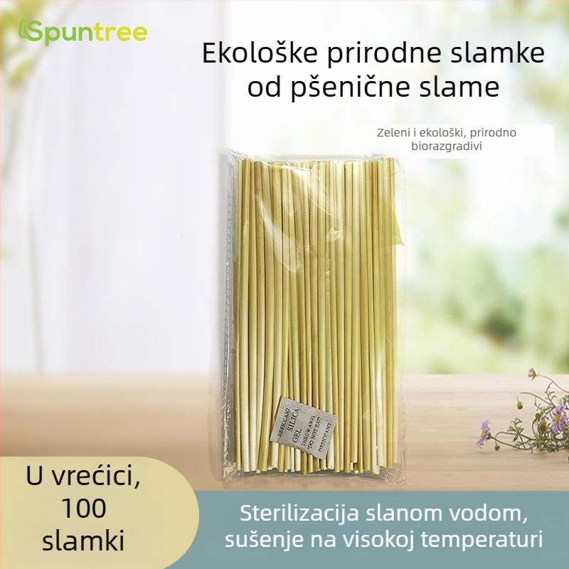 Kutija kuhinjskih potrepština sa slamkama od pšenične slame, biološki razgradive