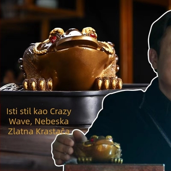 Ukras Tea Pet od smole: zlatna trokraka žaba za čajni stol, dodatak za čajni set koji mijenja boju