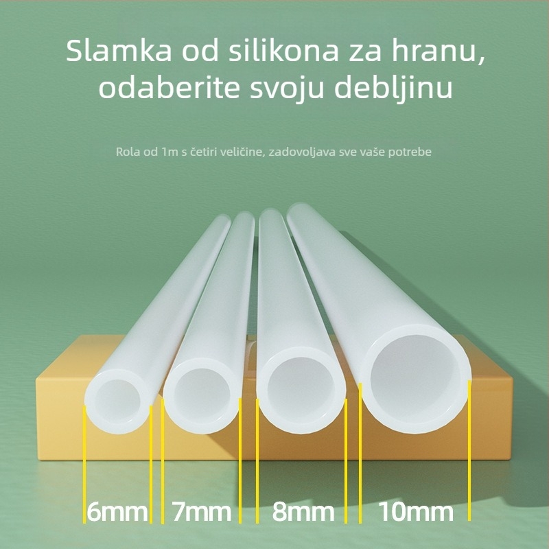 Silikonske slamke za hranu, različitih veličina, fleksibilne, pojedinačno pakirane, prozirna cijev za piće i bočicu za bebe