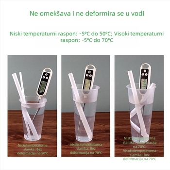 23 kom PLA slamke, jednokratne, špicast vrh, otporne na visoke temperature, mogućnost prilagođenog logotipa, biološki razgradive slamke za čaj s mlijekom