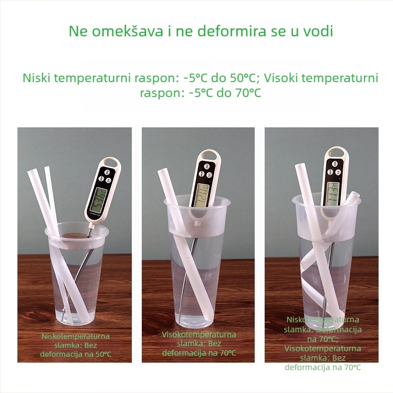 23 kom PLA slamke, jednokratne, špicast vrh, otporne na visoke temperature, mogućnost prilagođenog logotipa, biološki razgradive slamke za čaj s mlijekom