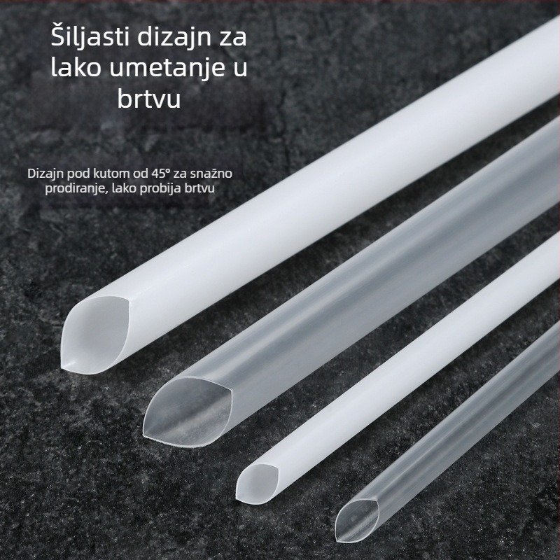 Jednokratne slamke za čaj s mlijekom, grube i fine, individualno pakirane, biološki razgradive, pogodne za napitke poput soka i kave, veleprodaja.
