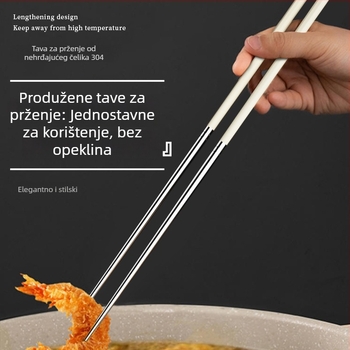 Inovativne štapiće za jelo s zaštitom od opeklina, protuklizne od 304 nehrđajućeg čelika, ručka od legure, modulni dizajn spajanja, produžena duljina za rezance i vruću juhu
