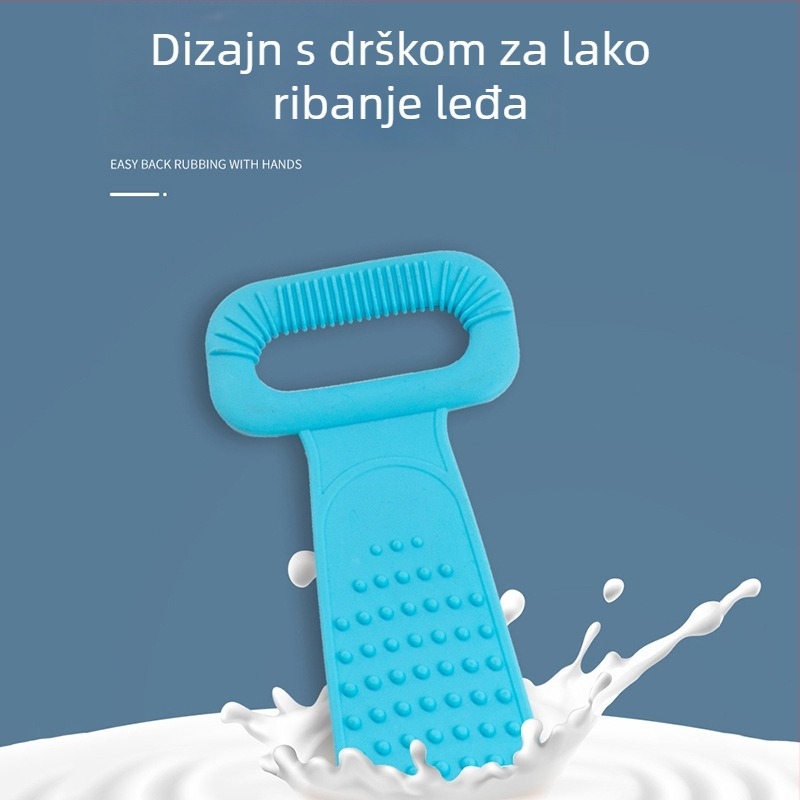90 cm silikonska krpa za tuširanje s produženim dvostrukim stražnjim remenom i masažnom četkom