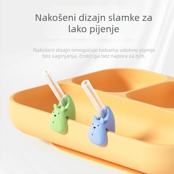 Dječja silikonska slamka s kopčom, odvojiva i višekratna – za kašu i juhu