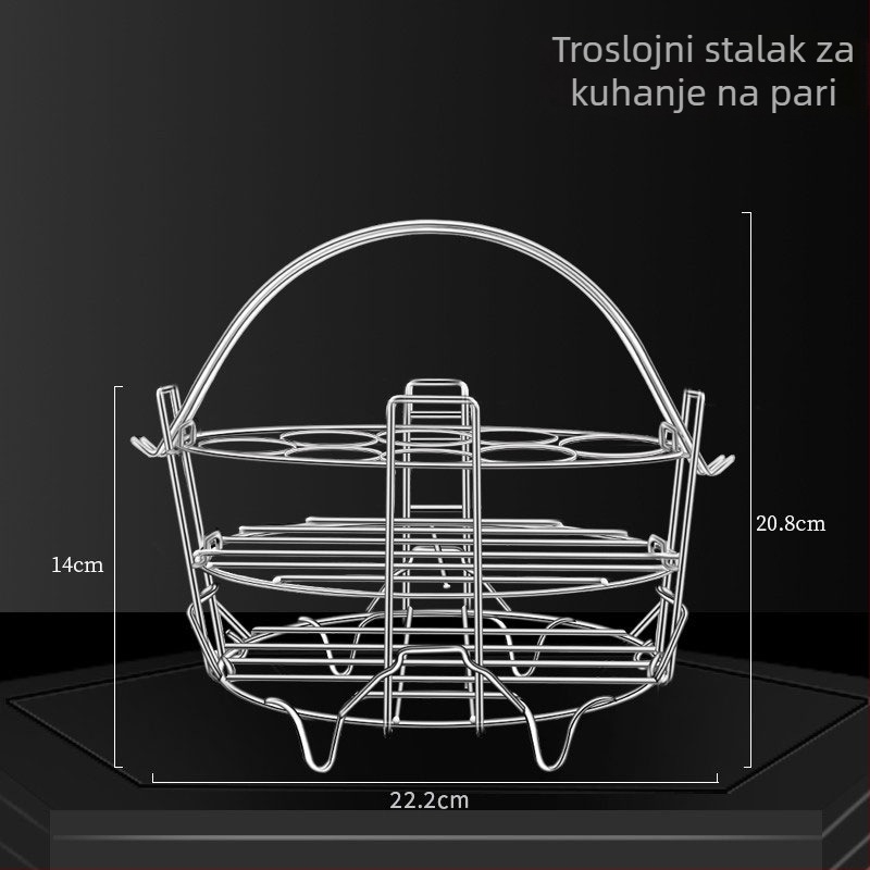 304 nehrđajući čelik, sklopivi stalak za paru, prilagodljiv, perforirana rešetka za paru u kuhinji, višenamjenski stalak za kuhanje na paru