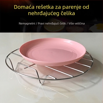 Mini okrugli stalak od nehrđajućeg čelika za paru za električni kuhalo riže, stalak za povrće na pari i podmetač za stol