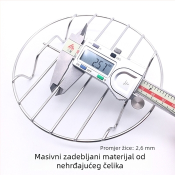 Mini okrugli stalak od nehrđajućeg čelika za paru za električni kuhalo riže, stalak za povrće na pari i podmetač za stol