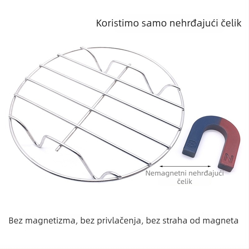 Mini okrugli stalak od nehrđajućeg čelika za paru za električni kuhalo riže, stalak za povrće na pari i podmetač za stol