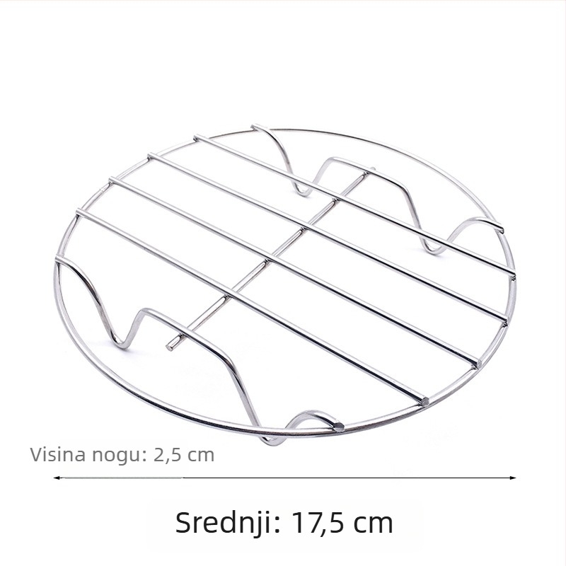 Mini okrugli stalak od nehrđajućeg čelika za paru za električni kuhalo riže, stalak za povrće na pari i podmetač za stol