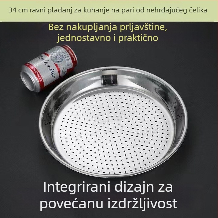 Nehrđajuća čelična kružna posuda za parenje za parene peciva i knedle, duboka i debela posuda za kućnu upotrebu, parni stalak s odvajanjem vode