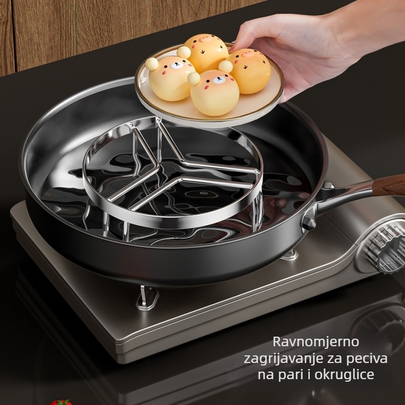 Stalak za lonac od nehrđajućeg čelika s trokutim dizajnom za parenje, stalak za wok