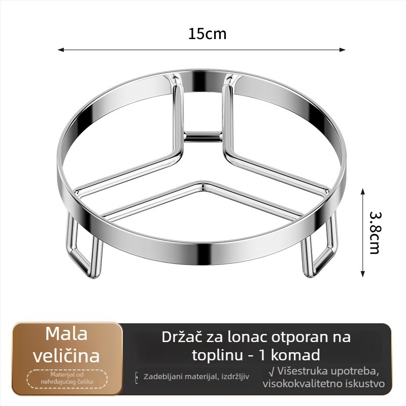 Stalak za lonac od nehrđajućeg čelika s trokutim dizajnom za parenje, stalak za wok
