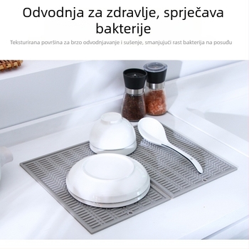 Velika silikon kuhinjska podloga za dasku za rezanje, posude i tanjure; debeli toplinsko-izolacijski podložak za radnu ploču; odvodna podloga za povrće