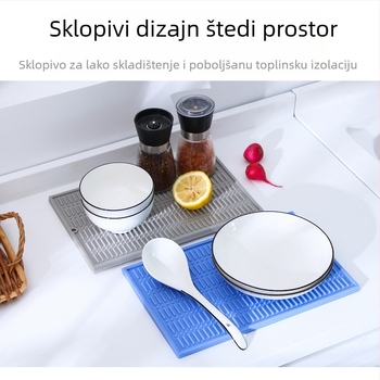 Velika silikon kuhinjska podloga za dasku za rezanje, posude i tanjure; debeli toplinsko-izolacijski podložak za radnu ploču; odvodna podloga za povrće
