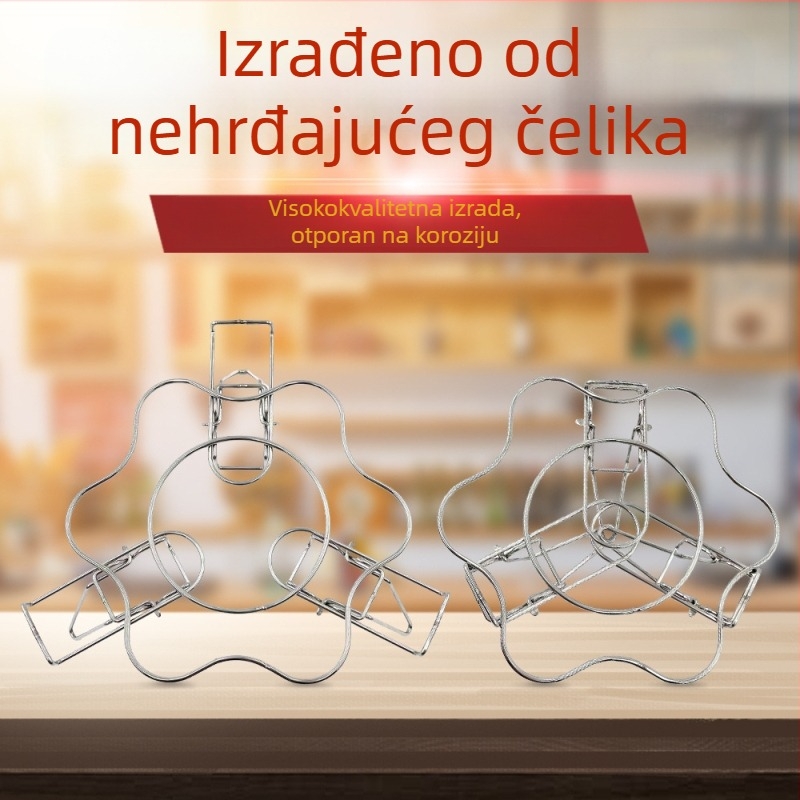 Sklopiva mreža za paru od nehrđajućeg čelika 304, s blokadom protiv klizanja, okrugla mreža za kuhanje jaja