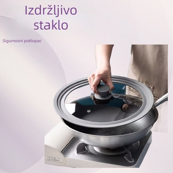 Trostruki silikonasti poklopac za lonac, kućna upotreba, otporan na toplinu, protiv preljeva, kaljeno staklo