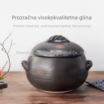 Keramička posuda za juhe i dinstanje, na otvorenom plamenu, otporna na visoke temperature, za kuhanje riže u glinenom loncu.