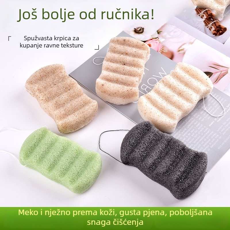 Konjac spužva za tuširanje s ravnomjernom teksturom, meka i upijajuća spužva za čišćenje lica i tijela, exfolirajuća Konjac spužva