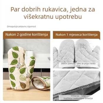 Debele rukavice protiv izgaranja s izolacijom, protuklizne, za pećnicu i mikrovalnu, za drške lonaca
